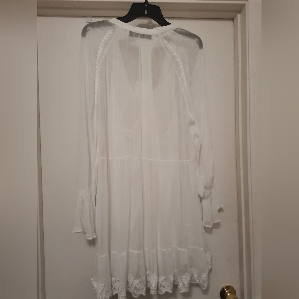 IRO Paris Embroidered Long Sleeves White Dress. - Picture 3 of 10